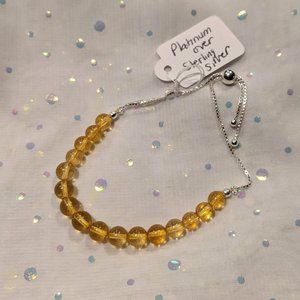 Brazilian Citrine Beaded Bolo Bracelet